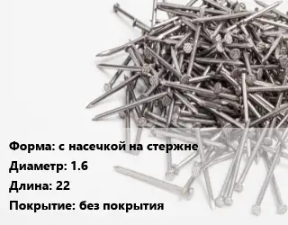 Гвоздь с насечкой на стержне 1.6х22 без покрытия